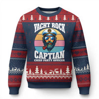 Yacht Rock Captain Ugly Christmas Sweater Funny Boating Party Music - Wonder Print Shop