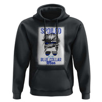 Blue Collar Wife Life Messy Bun Hoodie - Wonder Print Shop