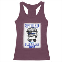 Blue Collar Wife Life Messy Bun Racerback Tank Top - Wonder Print Shop