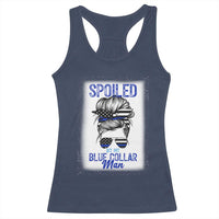 Blue Collar Wife Life Messy Bun Racerback Tank Top - Wonder Print Shop