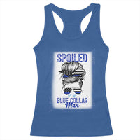 Blue Collar Wife Life Messy Bun Racerback Tank Top - Wonder Print Shop