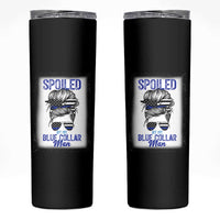 Blue Collar Wife Life Messy Bun Skinny Tumbler - Wonder Print Shop