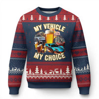My Vehicle My Choice Ugly Christmas Sweater Funny Drunk Driving - Wonder Print Shop