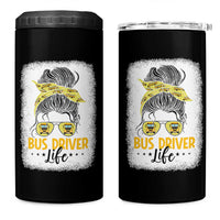 Messy Bun School Bus Driver Life 4 in 1 Can Cooler Tumbler - Wonder Print Shop