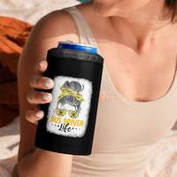 Messy Bun School Bus Driver Life 4 in 1 Can Cooler Tumbler - Wonder Print Shop