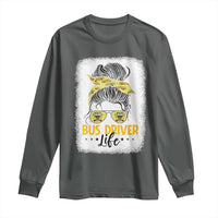 Messy Bun School Bus Driver Life Long Sleeve Shirt - Wonder Print Shop