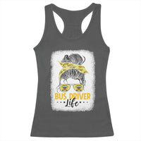 Messy Bun School Bus Driver Life Racerback Tank Top - Wonder Print Shop