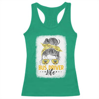Messy Bun School Bus Driver Life Racerback Tank Top - Wonder Print Shop