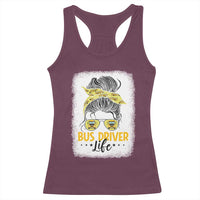 Messy Bun School Bus Driver Life Racerback Tank Top - Wonder Print Shop
