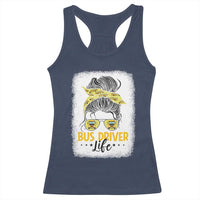 Messy Bun School Bus Driver Life Racerback Tank Top - Wonder Print Shop