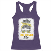 Messy Bun School Bus Driver Life Racerback Tank Top - Wonder Print Shop