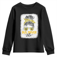 Messy Bun School Bus Driver Life Youth Sweatshirt - Wonder Print Shop