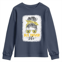 Messy Bun School Bus Driver Life Youth Sweatshirt - Wonder Print Shop