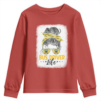 Messy Bun School Bus Driver Life Youth Sweatshirt - Wonder Print Shop