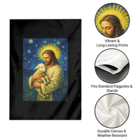 Jesus Christian Garden Flag Hug Lamb Starry Night Van Gogh - Wonder Print Shop