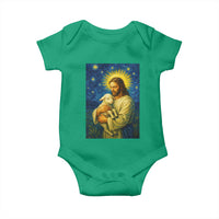 Jesus Christian Baby Onesie Hug Lamb Starry Night Van Gogh - Wonder Print Shop