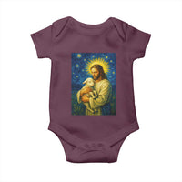 Jesus Christian Baby Onesie Hug Lamb Starry Night Van Gogh - Wonder Print Shop