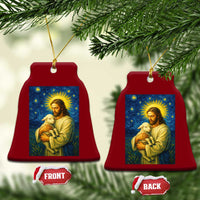 Jesus Christian Ceramic Ornament Hug Lamb Starry Night Van Gogh - Wonder Print Shop