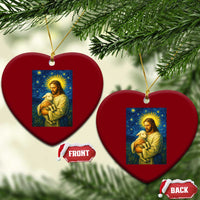 Jesus Christian Ceramic Ornament Hug Lamb Starry Night Van Gogh - Wonder Print Shop