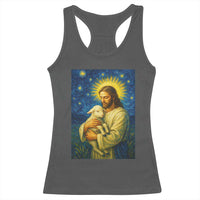 Jesus Christian Racerback Tank Top Hug Lamb Starry Night Van Gogh - Wonder Print Shop