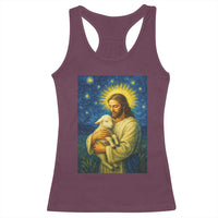 Jesus Christian Racerback Tank Top Hug Lamb Starry Night Van Gogh - Wonder Print Shop