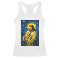 Jesus Christian Racerback Tank Top Hug Lamb Starry Night Van Gogh - Wonder Print Shop