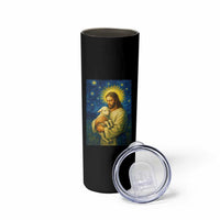 Jesus Christian Skinny Tumbler Hug Lamb Starry Night Van Gogh - Wonder Print Shop