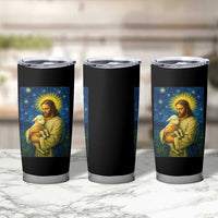 Jesus Christian Tumbler Cup Hug Lamb Starry Night Van Gogh - Wonder Print Shop