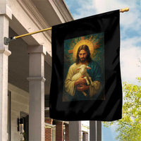 Jesus Christian Garden Flag Hug Lamb Faith Easter - Wonder Print Shop