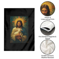 Jesus Christian Garden Flag Hug Lamb Faith Easter - Wonder Print Shop