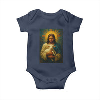 Jesus Christian Baby Onesie Hug Lamb Faith Easter - Wonder Print Shop