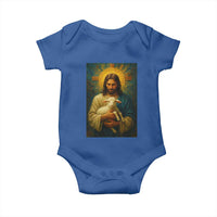 Jesus Christian Baby Onesie Hug Lamb Faith Easter - Wonder Print Shop