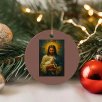 Jesus Christian Ceramic Ornament Hug Lamb Faith Easter - Wonder Print Shop