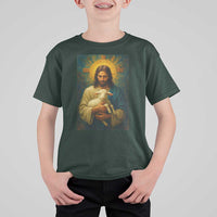 Jesus Christian T Shirt For Kid Hug Lamb Faith Easter - Wonder Print Shop