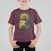 Jesus Christian T Shirt For Kid Hug Lamb Faith Easter - Wonder Print Shop