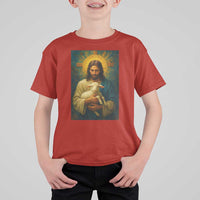 Jesus Christian T Shirt For Kid Hug Lamb Faith Easter - Wonder Print Shop