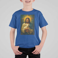 Jesus Christian T Shirt For Kid Hug Lamb Faith Easter - Wonder Print Shop