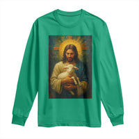 Jesus Christian Long Sleeve Shirt Hug Lamb Faith Easter - Wonder Print Shop