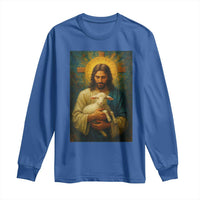 Jesus Christian Long Sleeve Shirt Hug Lamb Faith Easter - Wonder Print Shop