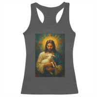 Jesus Christian Racerback Tank Top Hug Lamb Faith Easter - Wonder Print Shop