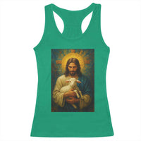 Jesus Christian Racerback Tank Top Hug Lamb Faith Easter - Wonder Print Shop