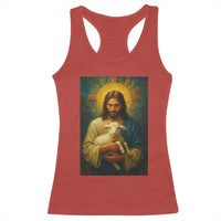 Jesus Christian Racerback Tank Top Hug Lamb Faith Easter - Wonder Print Shop