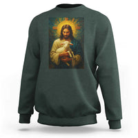 Jesus Christian Sweatshirt Hug Lamb Faith Easter - Wonder Print Shop