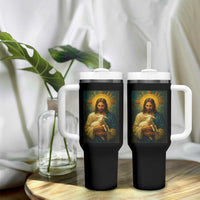 Jesus Christian Tumbler With Handle Hug Lamb Faith Easter - Wonder Print Shop