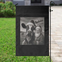 Funny Santa Selfie with Cow Christmas Garden Flag - Wonder Print Shop