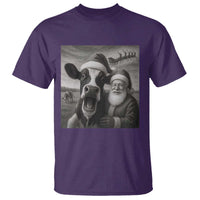 Funny Santa Selfie with Cow Christmas T Shirt - Wonder Print Shop