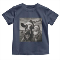 Funny Santa Selfie with Cow Christmas Toddler T Shirt - Wonder Print Shop