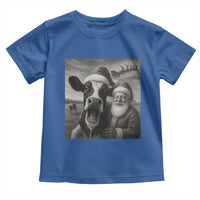 Funny Santa Selfie with Cow Christmas Toddler T Shirt - Wonder Print Shop