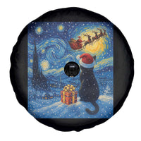 Cat Starry Night Christmas Spare Tire Cover Van Gogh Cat Lover Xmas - Wonder Print Shop