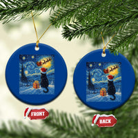Cat Starry Night Xmas Ceramic Ornament Van Gogh Cat Lover Xmas - Wonder Print Shop